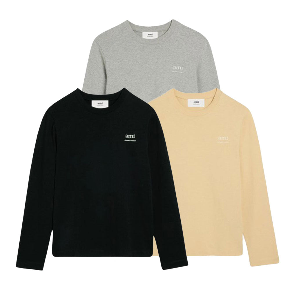 AMI Paris Long Sleeve Logo T-Shirt (UTS224.726)