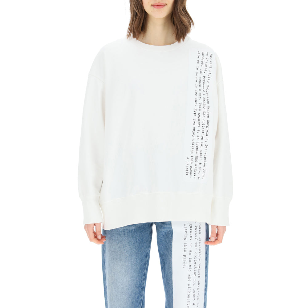 MM6 Maison Margiela Letter-Print Sweatshirt – S62GU0048 (White)