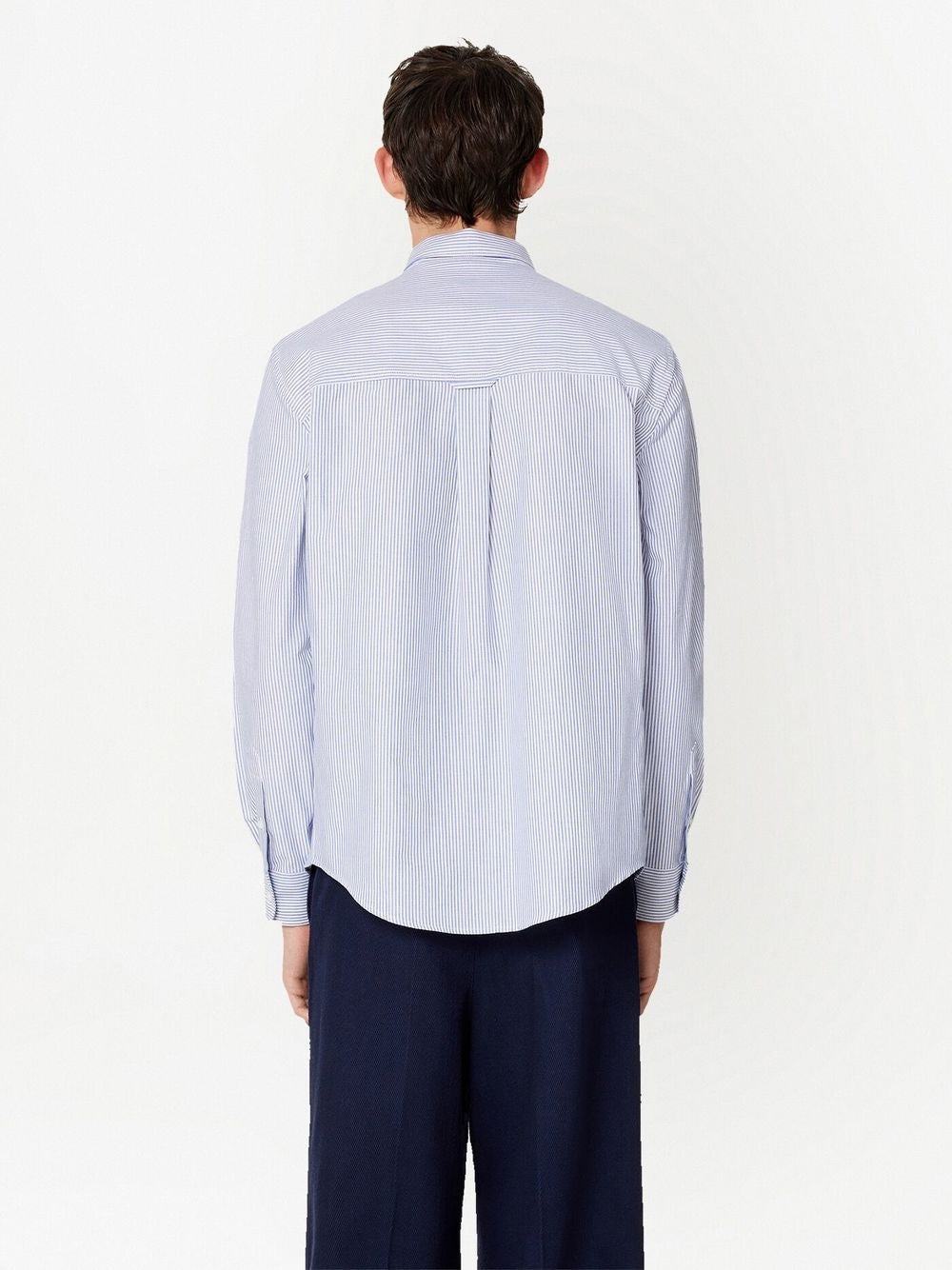 AMI Paris Heart Embroidery Striped Shirt (HSH113.CO0021)