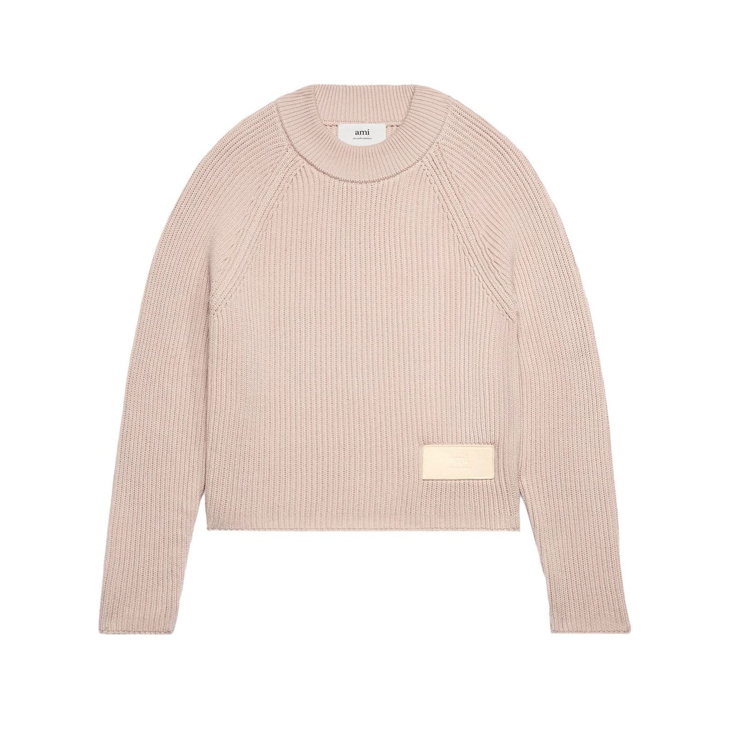 AMI Paris Ribbed Wool Patch Logo Sweater (FKS024.KN0031)