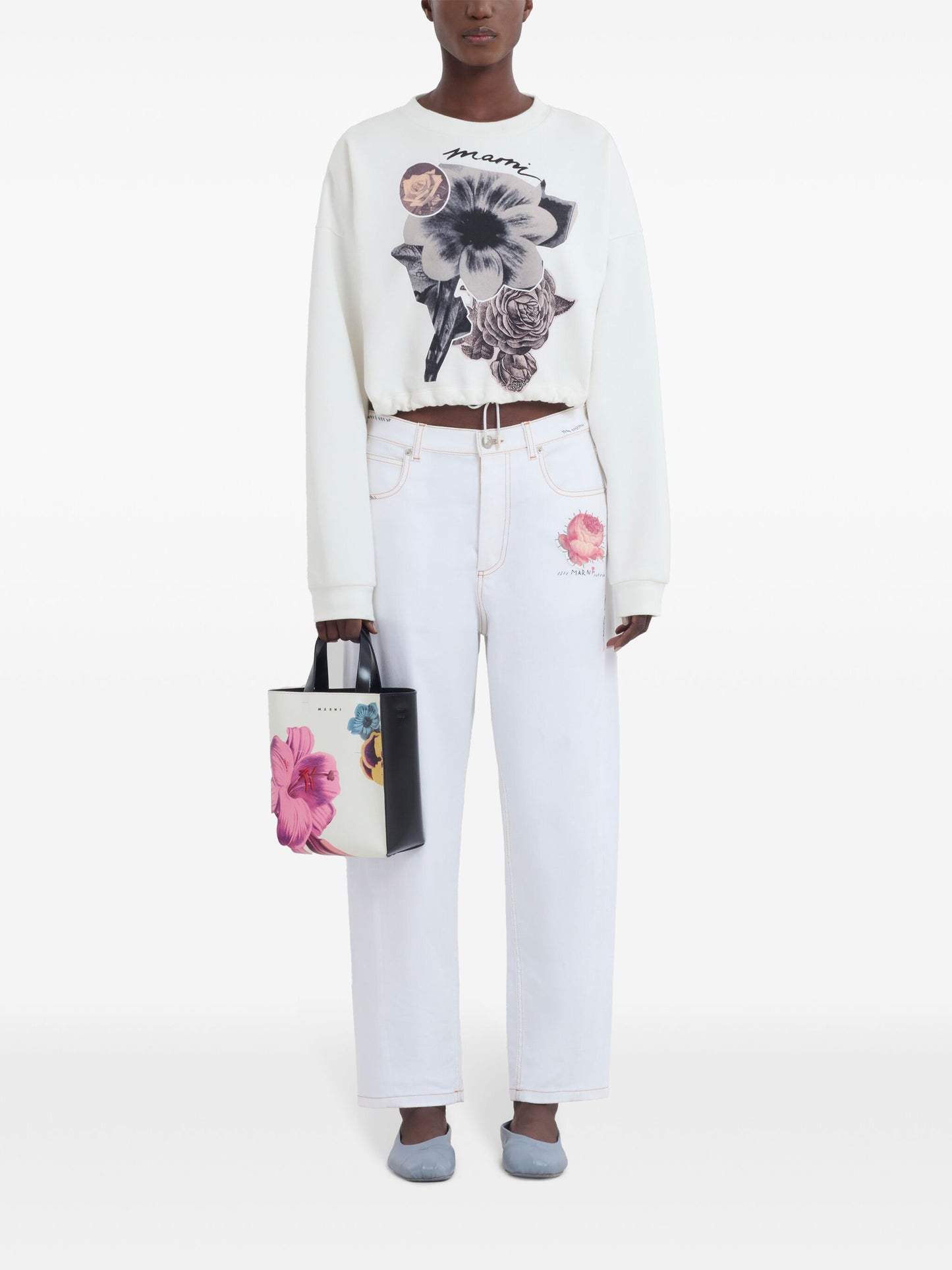 Marni Museo Mini Floral Leather Tote Bag (SHMP0039Q5 P6925)