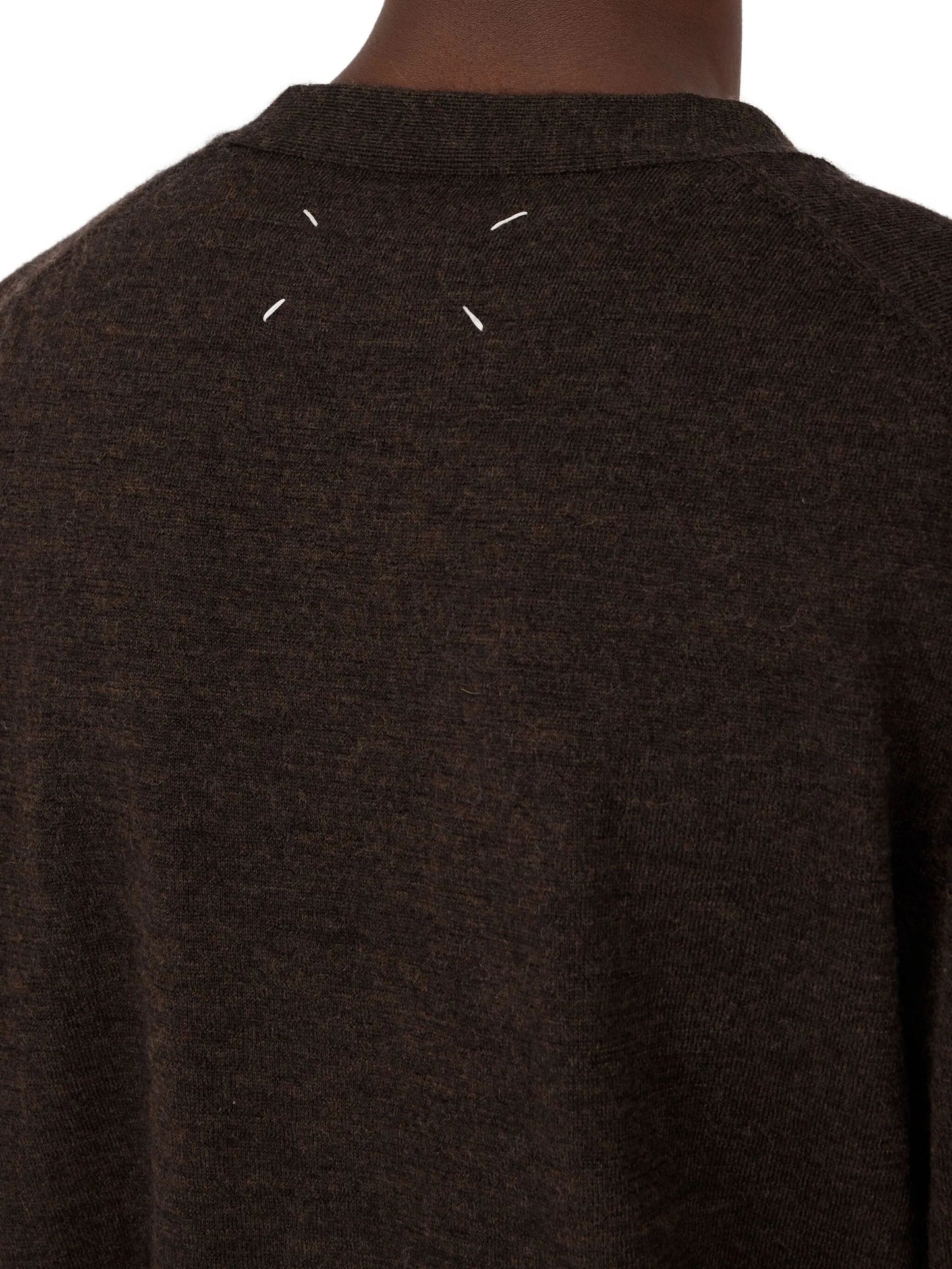 Maison Margiela Elbow Patch Knitted Cardigan (S50HP0027 M13098)