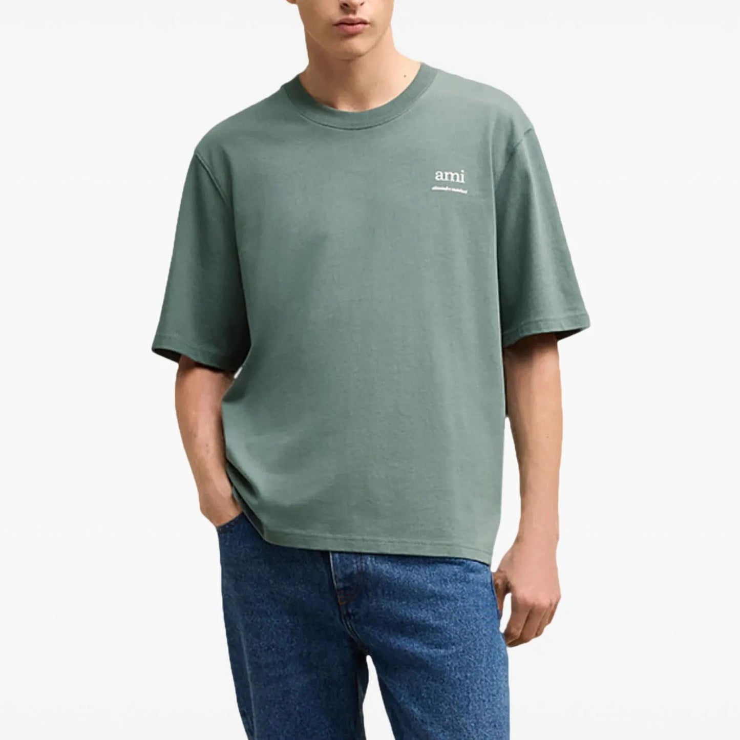 AMI Paris Tonal Ami Paris Embroidered Logo T-Shirt (UTS024.726)