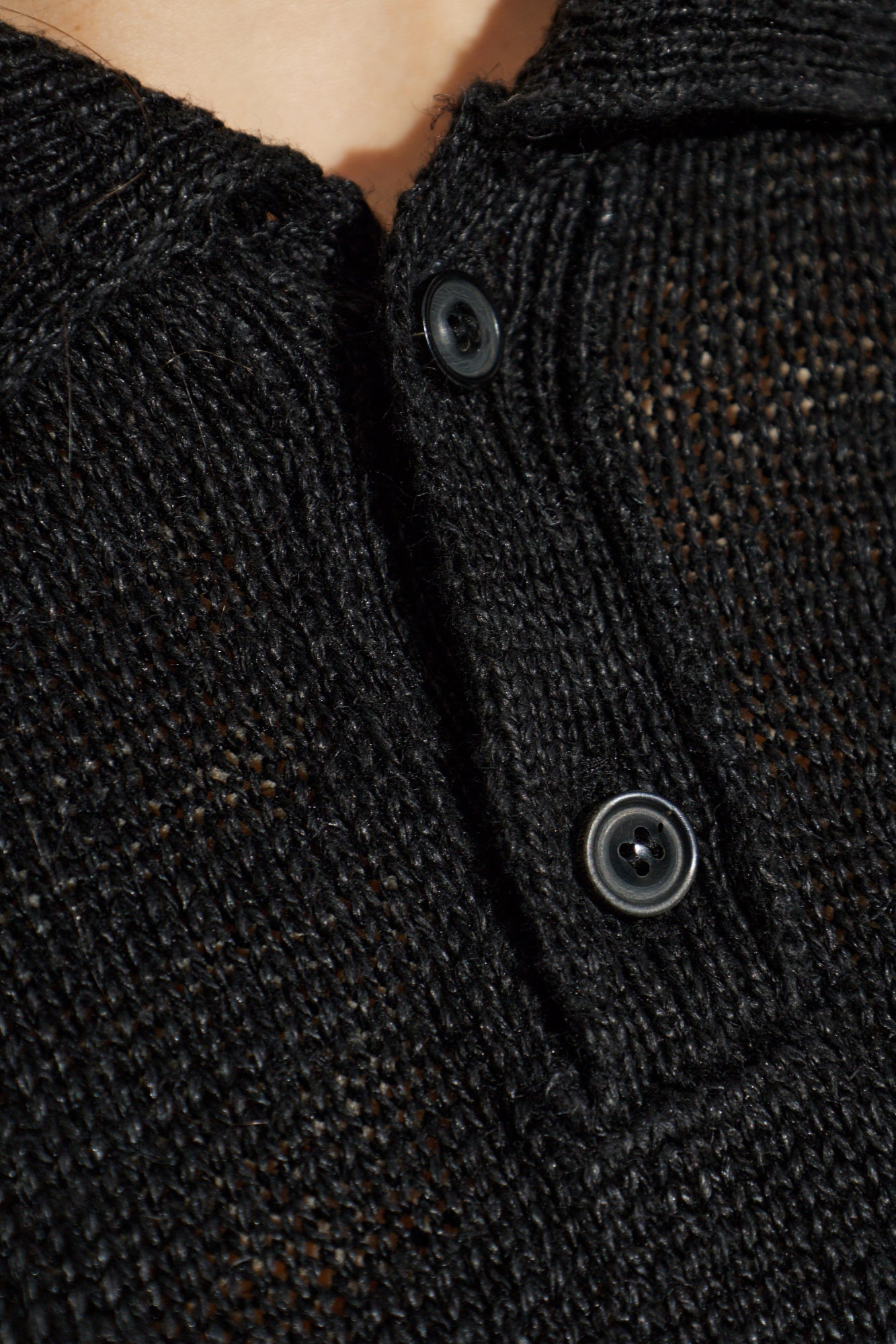 Maison Margiela Hemp Knit Polo S51GL0055 M13099 900 (Women’s Black)