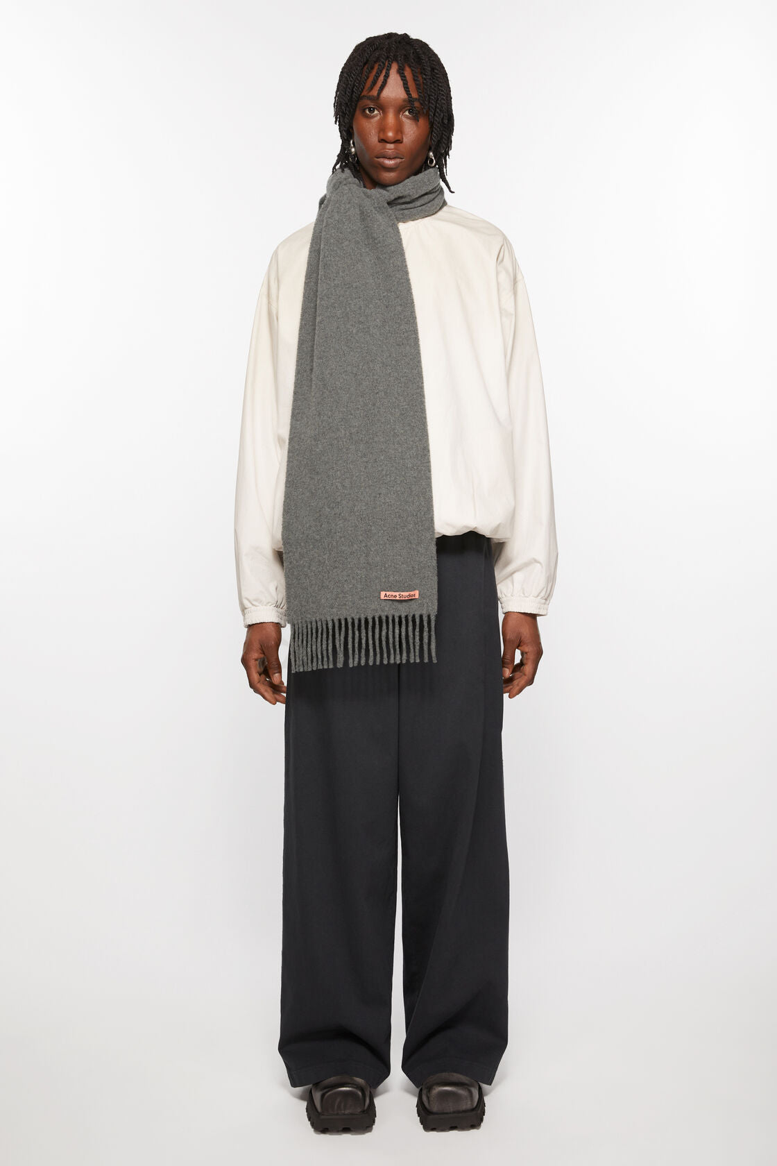 FRINGE WOOL SCARF - SKINNY