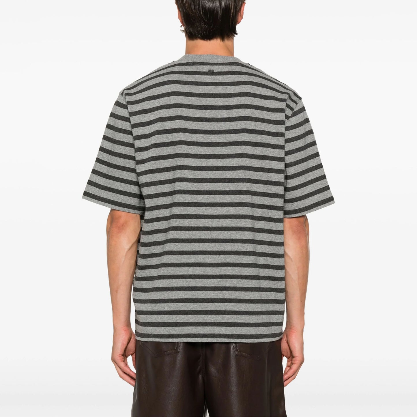 AMI Paris Oversized Stripe Logo Patch T-Shirt (HTS045.JE0084)