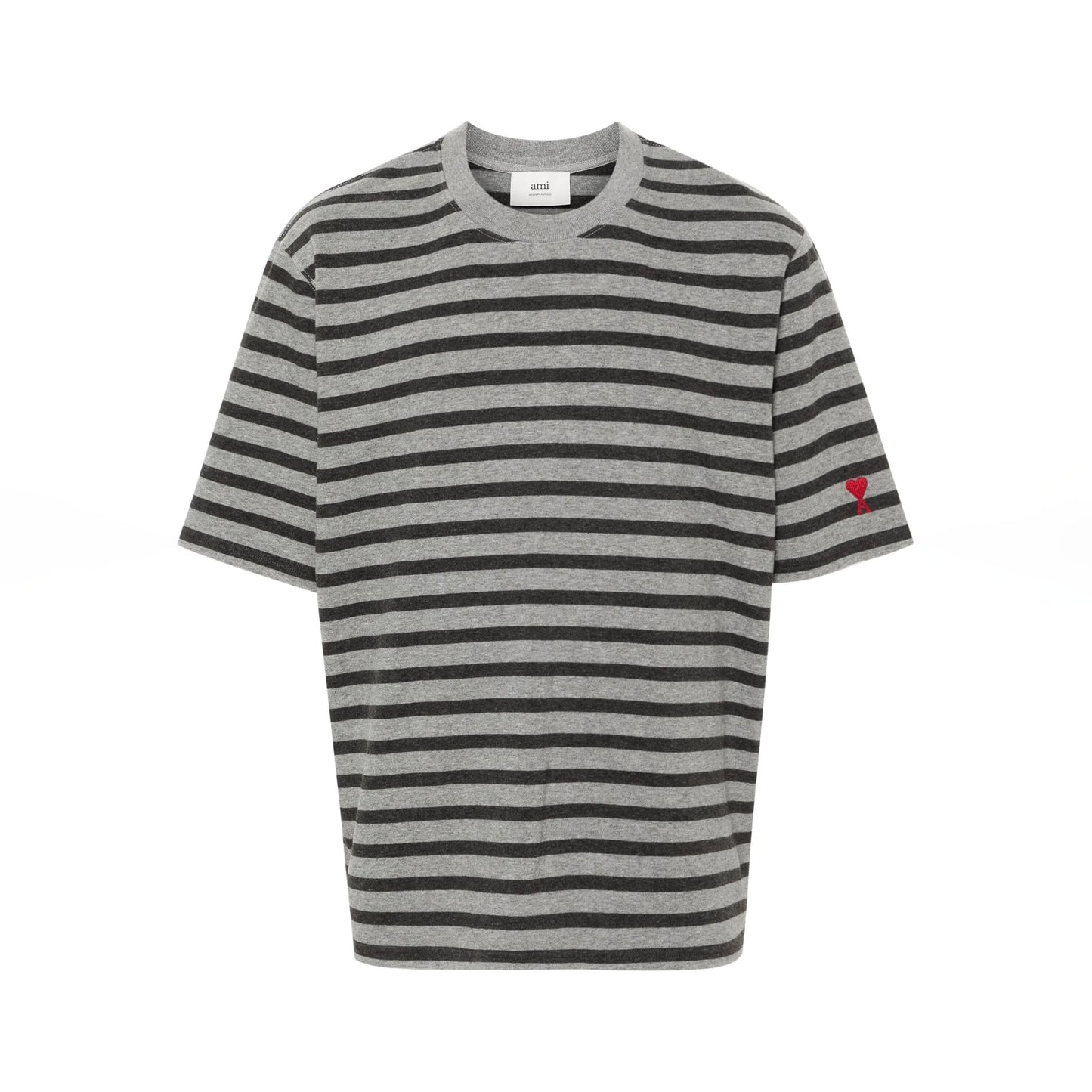AMI Paris Oversized Stripe Logo Patch T-Shirt (HTS045.JE0084)