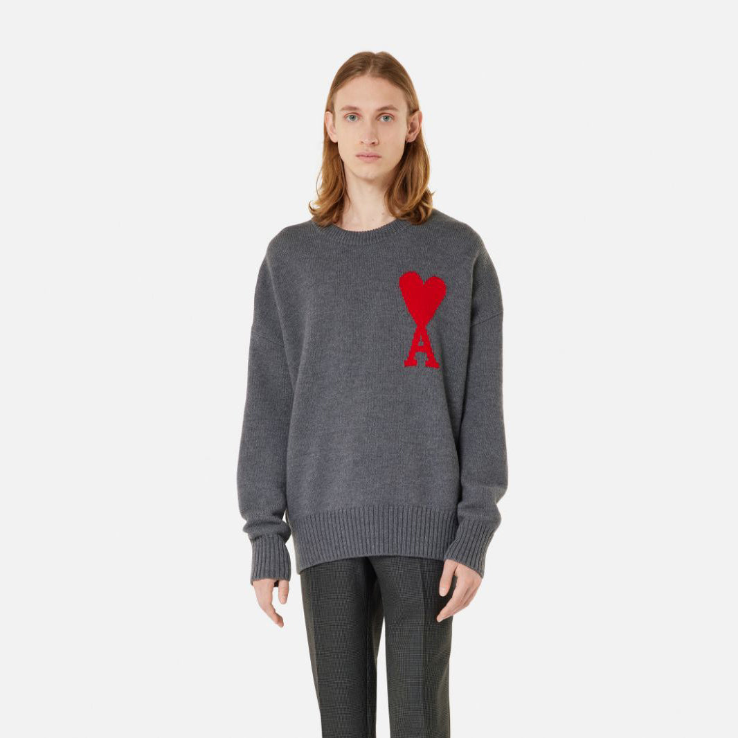 AMI Big Heart Logo Oversized Knit Sweater (H21K009.018)