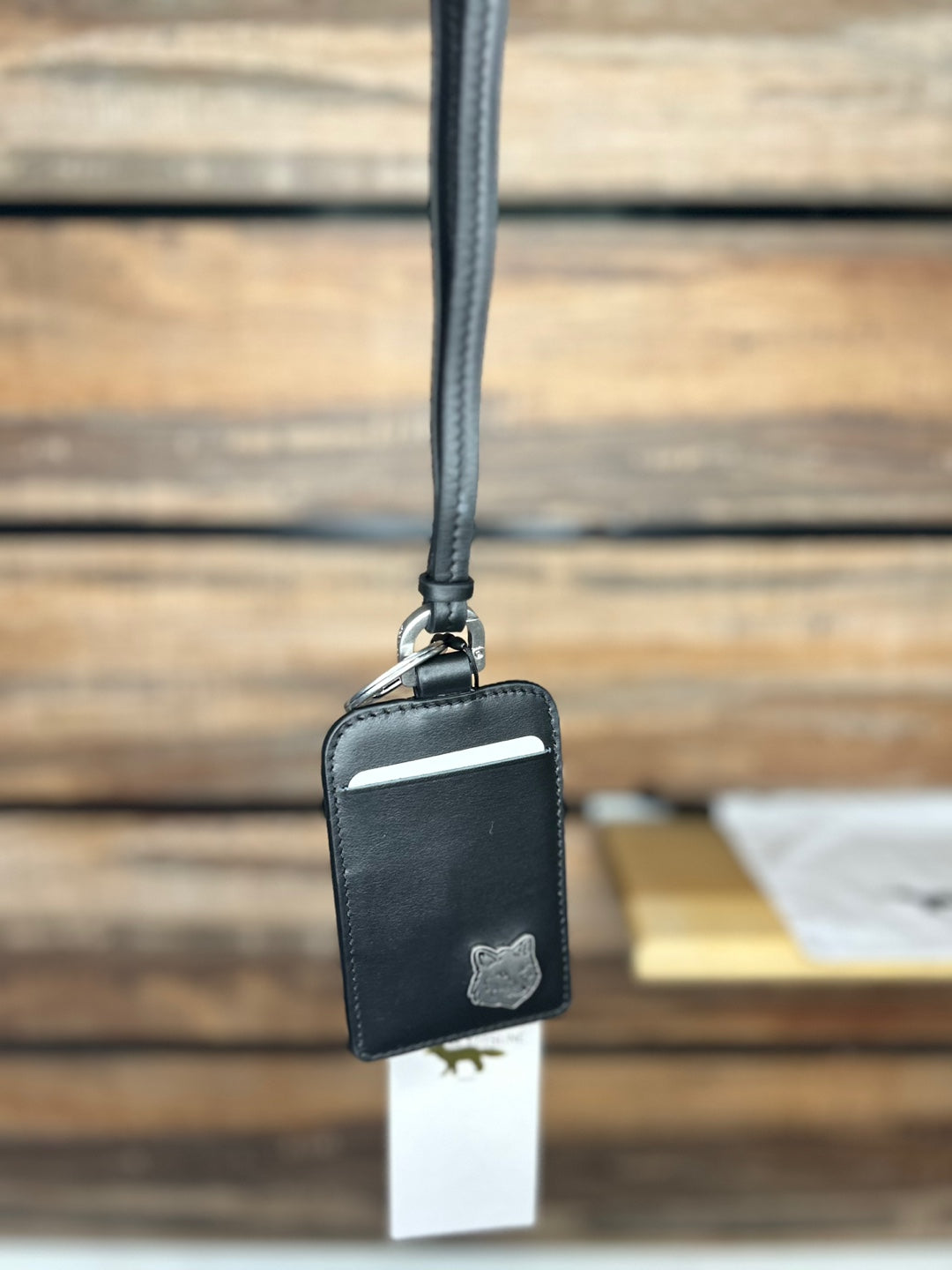 Maison Kitsuné Leather Card Holder Lanyard (MM05348LC0043)