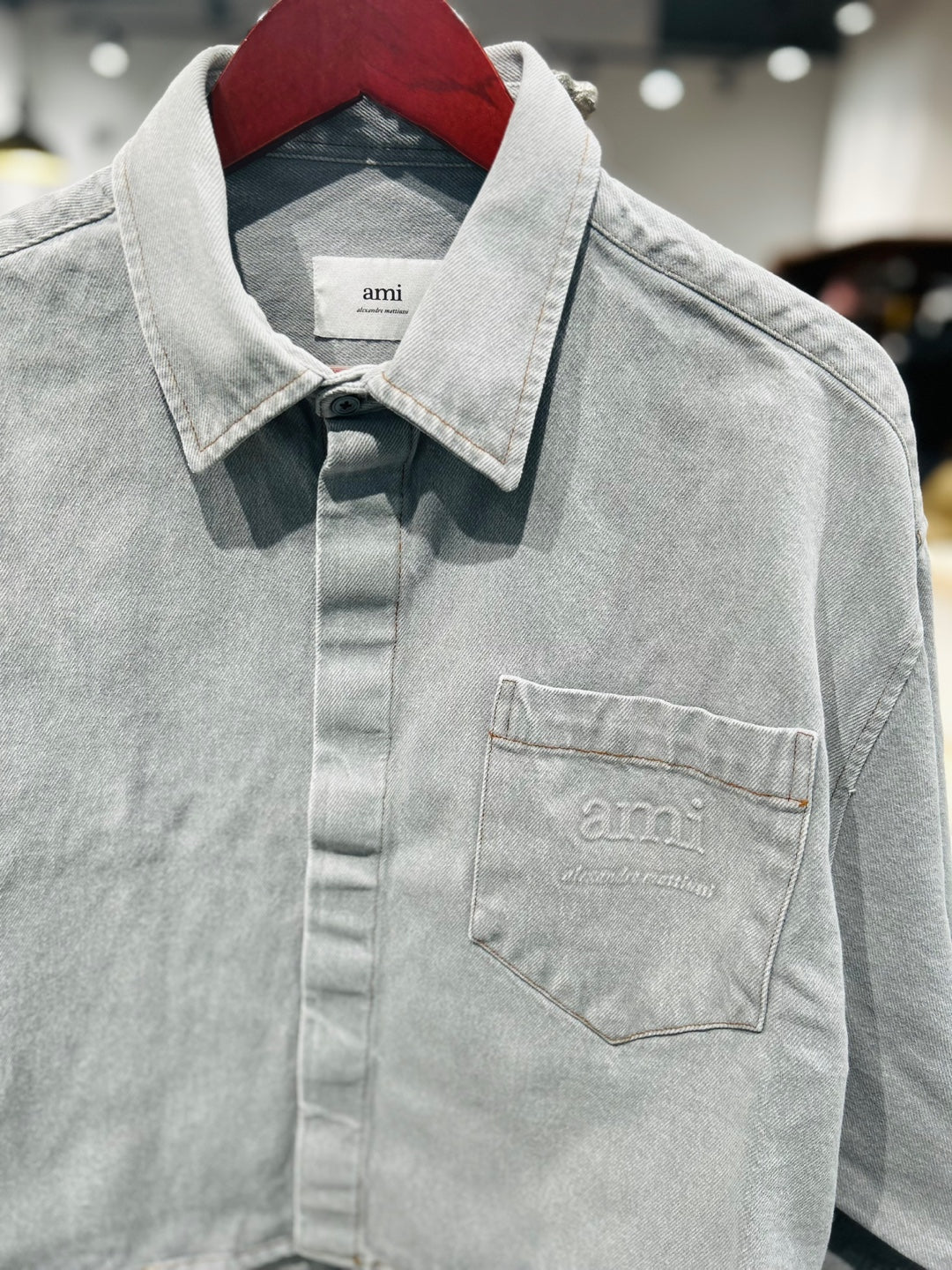 AMI Paris Denim Pocket Shirt (FSH134.DE0028)