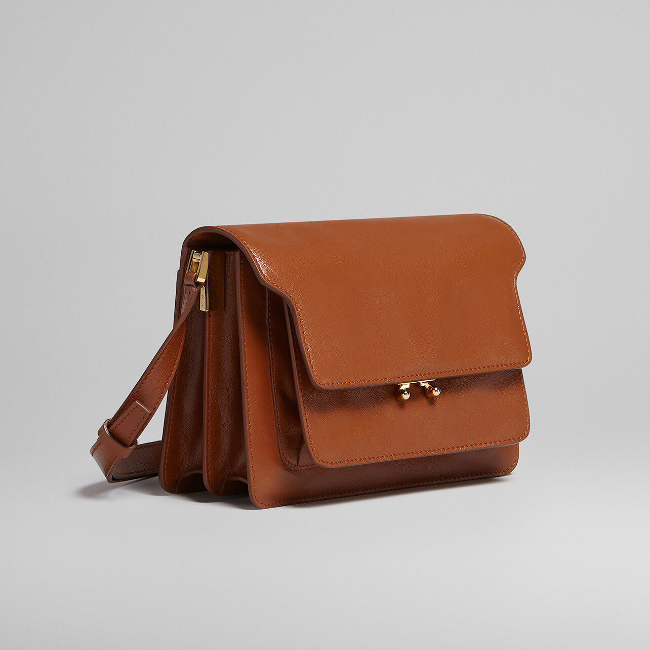 Marni Trunk Soft Medium Leather Shoulder Bag (SBMP0103U0)