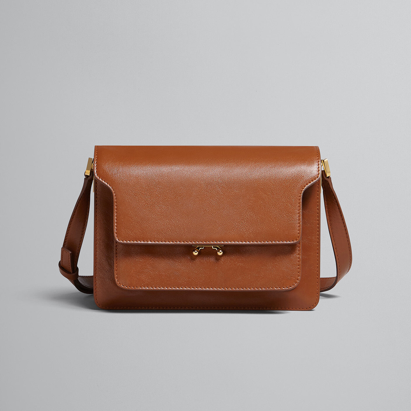 Marni Trunk Soft Medium Leather Shoulder Bag (SBMP0103U0)