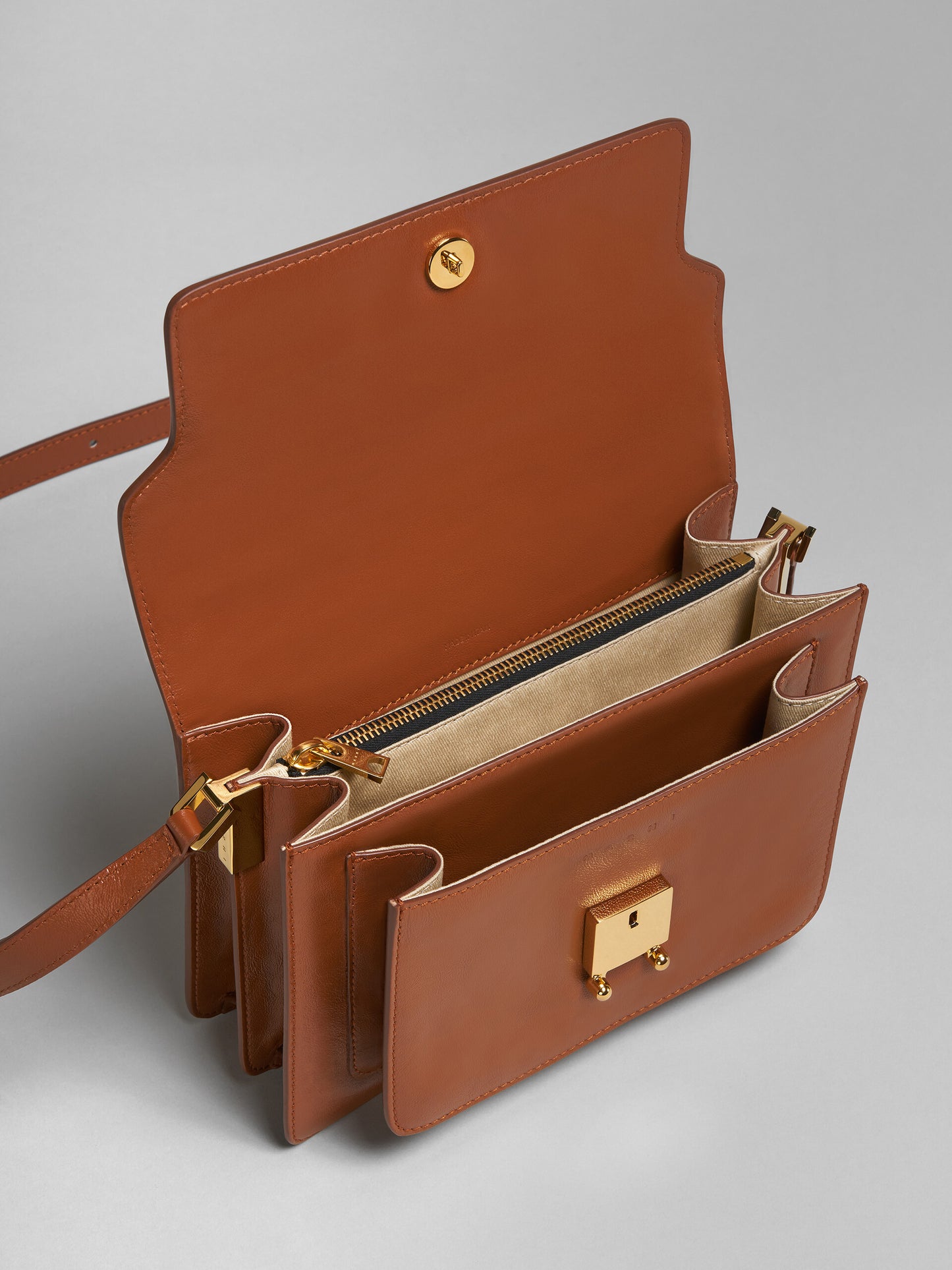 Marni Trunk Soft Medium Leather Shoulder Bag (SBMP0103U0)