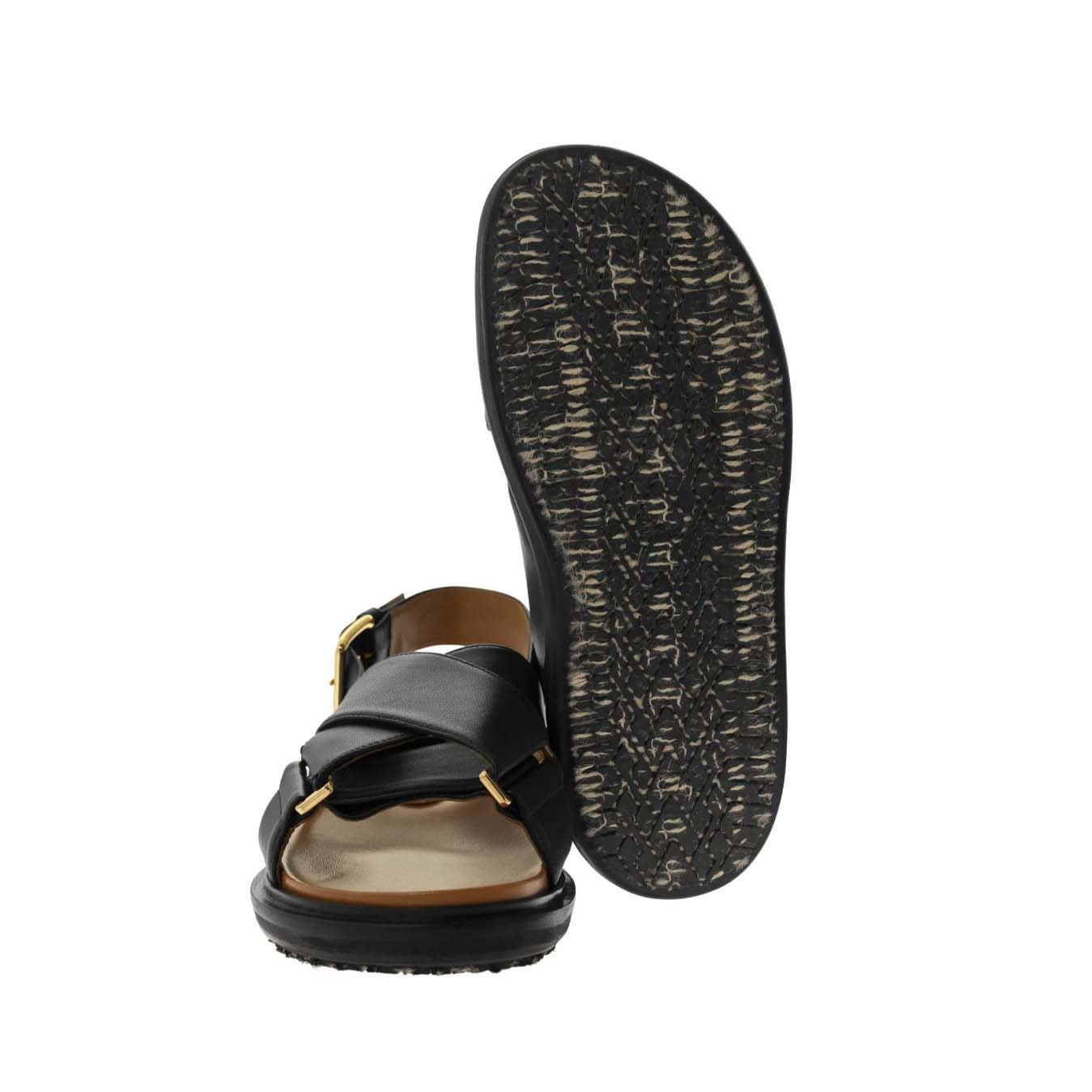 MARNI FUSSBETT CRISSCROSS LEATHER SANDALS (FBMS005201)