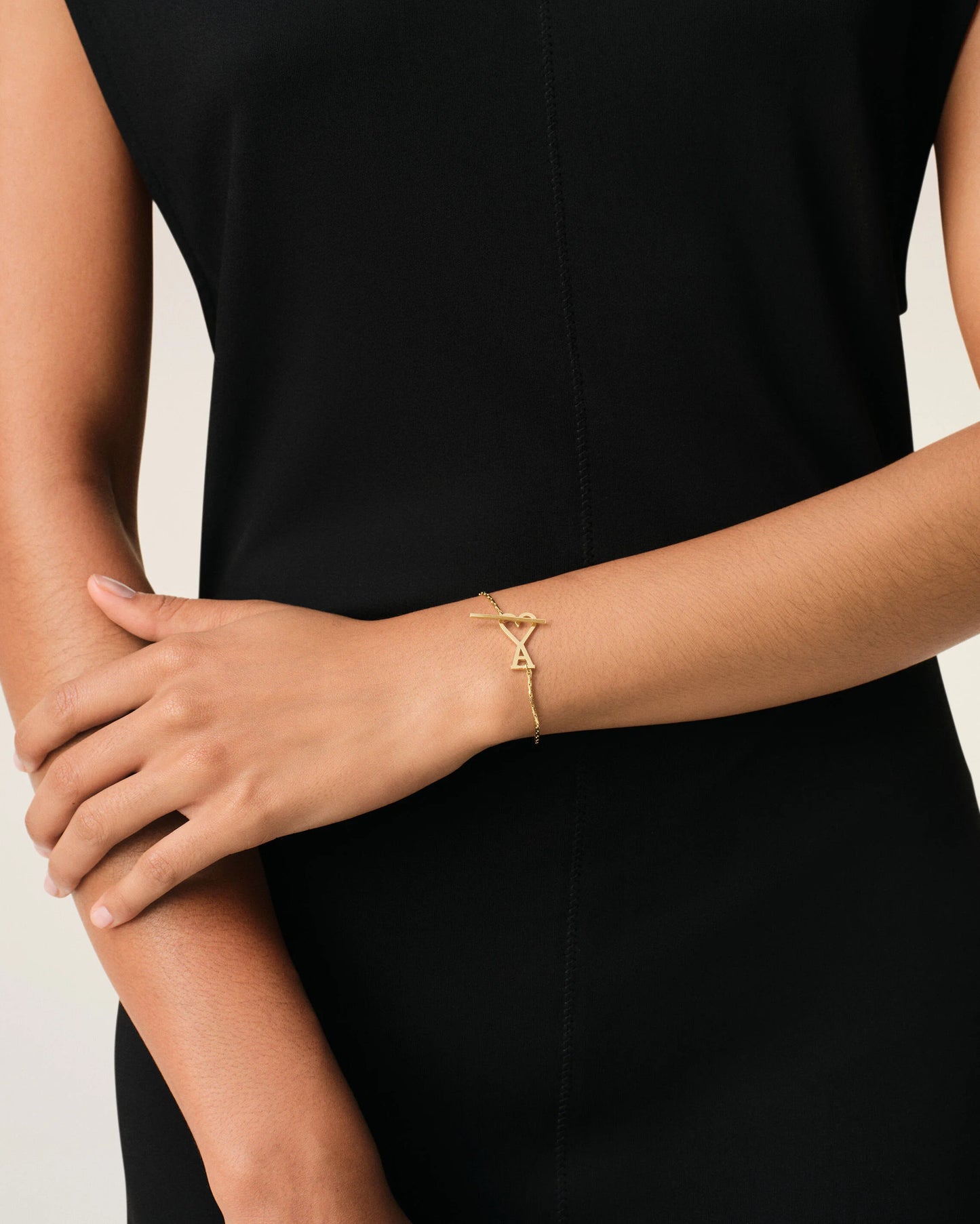 AMI PARIS Gold Brass Ami de Coeur Chain Bracelet (UKR906.369)