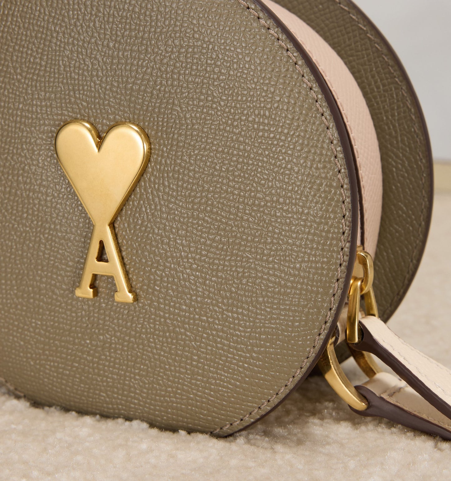 AMI Paris Round Crossbody Bag with Logo Hardware (ULL009.AL0036)