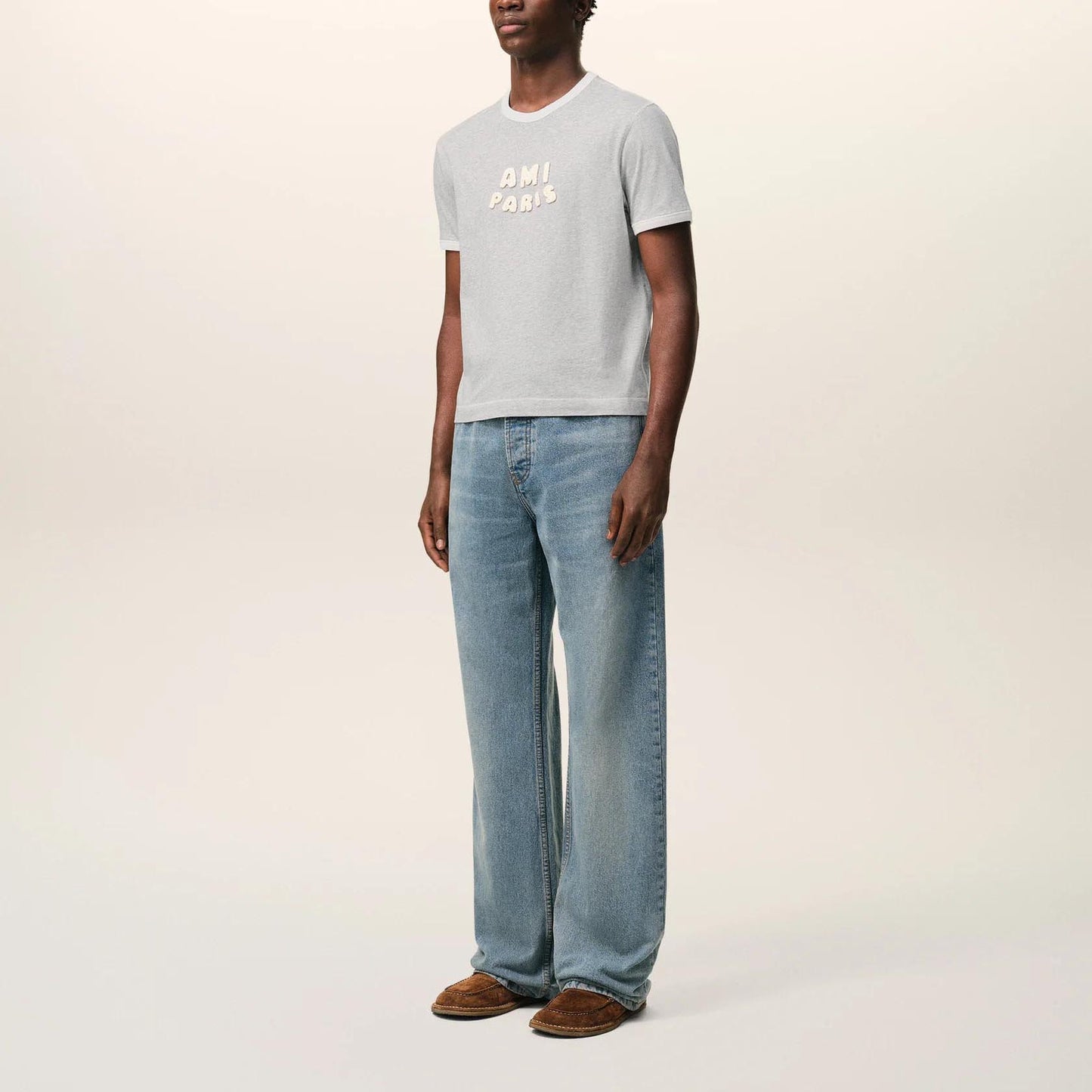 AMI Paris Short Sleeves Classic Fit Teeshirt With Ami Paris Knitted Patch UTS371.724