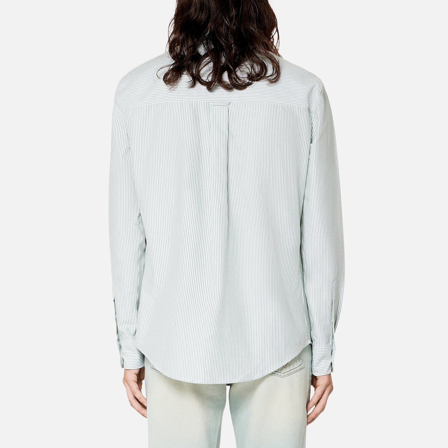 AMI Paris Heart Embroidery Striped Shirt (HSH113.CO0021)