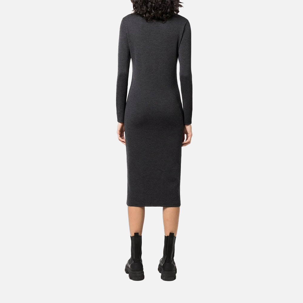 Maison Kitsuné Fox Head Patch Turtleneck Wool Dress (HW01610KT1036)