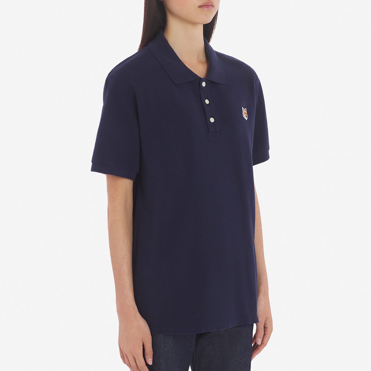 Maison Kitsuné Fox Head Patch Polo Shirt (FU00203KJ7007)