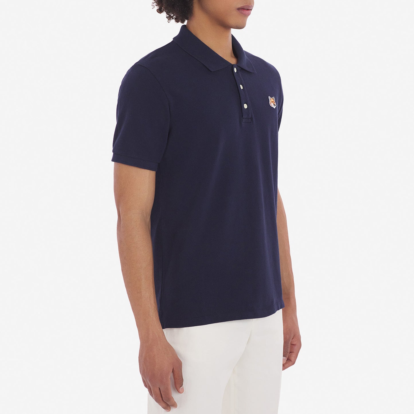 Maison Kitsuné Fox Head Patch Polo Shirt (FU00203KJ7007)