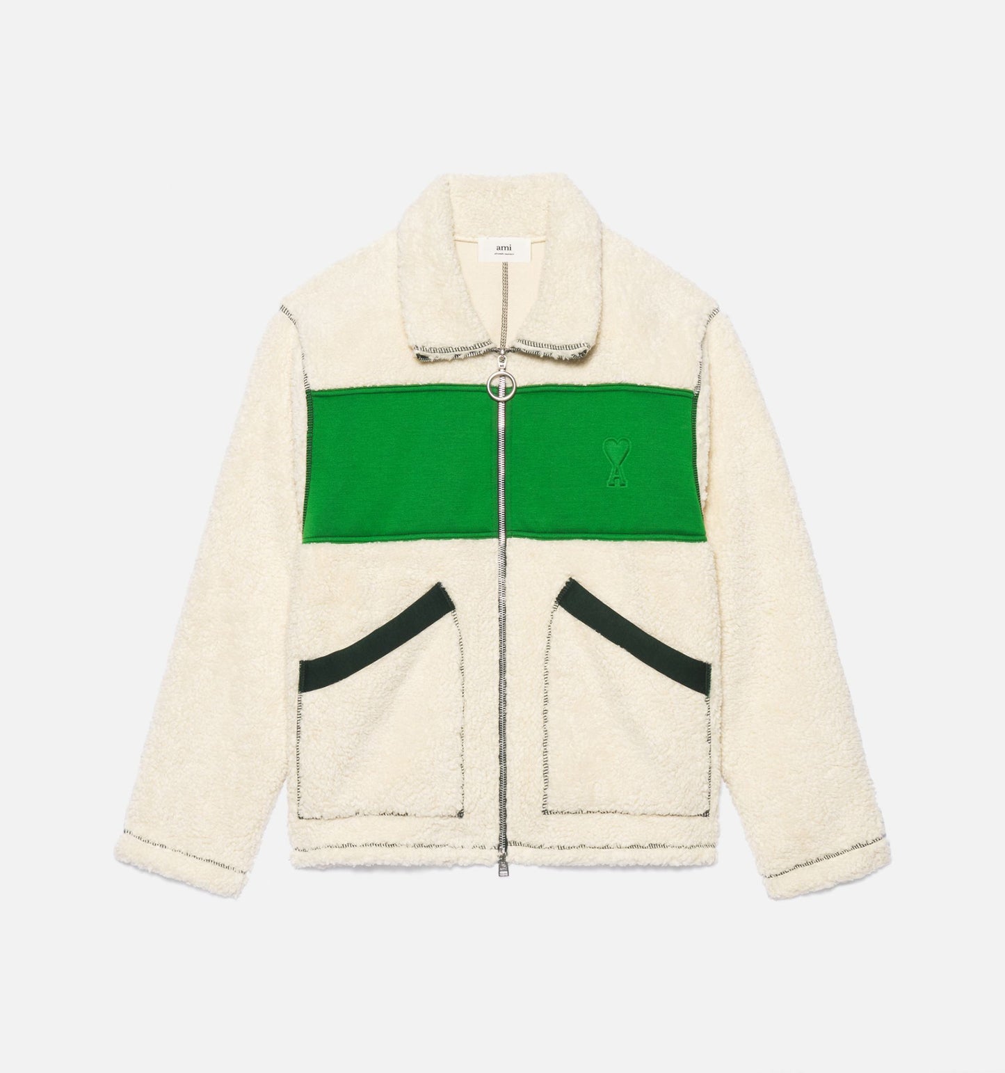 AMI Paris Fleece Zip Jacket (E22HJK003.757)