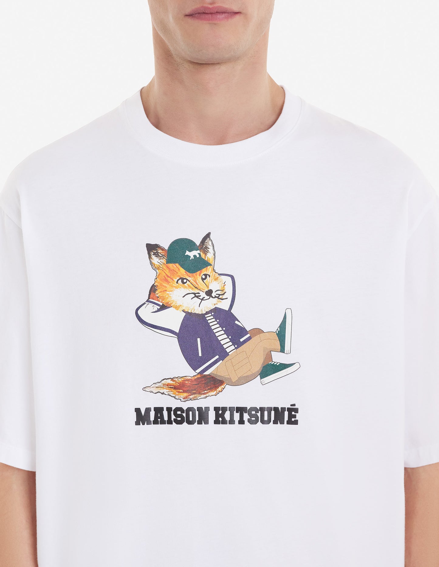 Maison Kitsuné Dressed Fox Easy T-Shirt White (KM00103KJ0008)
