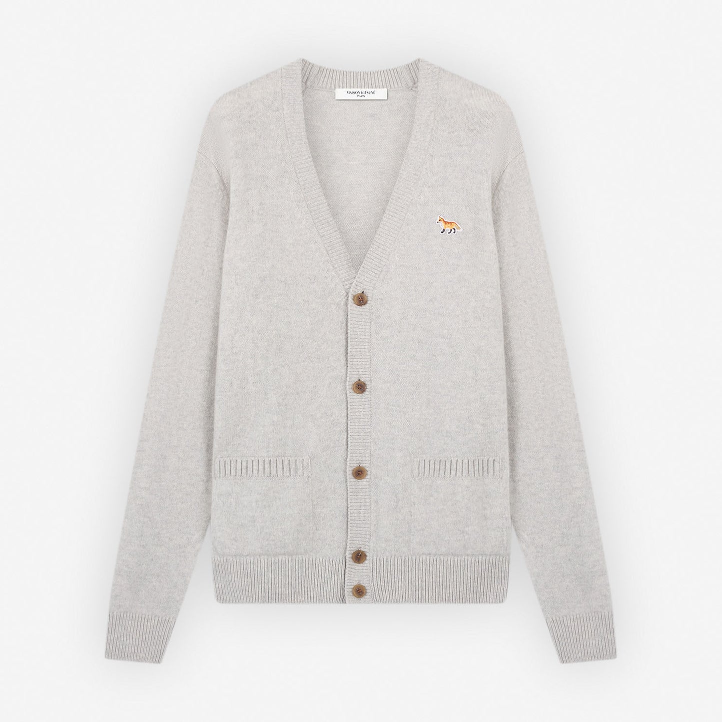 Maison Kitsuné Classic Fox Head Wool Cardigan (LM00507KT1006)