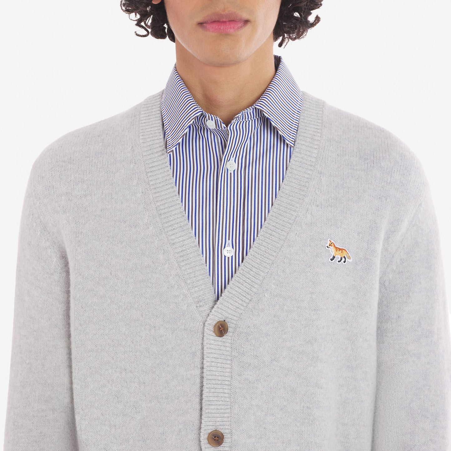 Maison Kitsuné Classic Fox Head Wool Cardigan (LM00507KT1006)