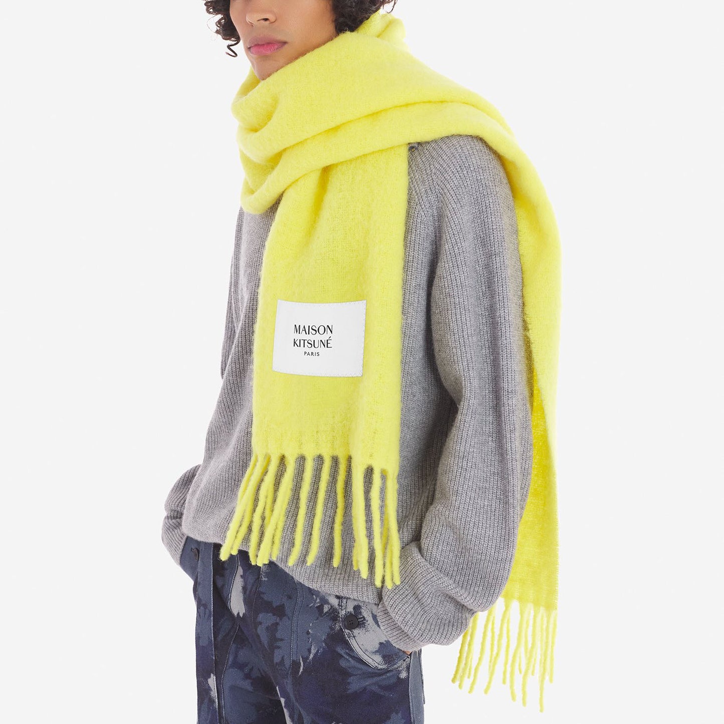 Maison Kitsuné Baby Alpaka Scarf Beige (LW06206WA0022)