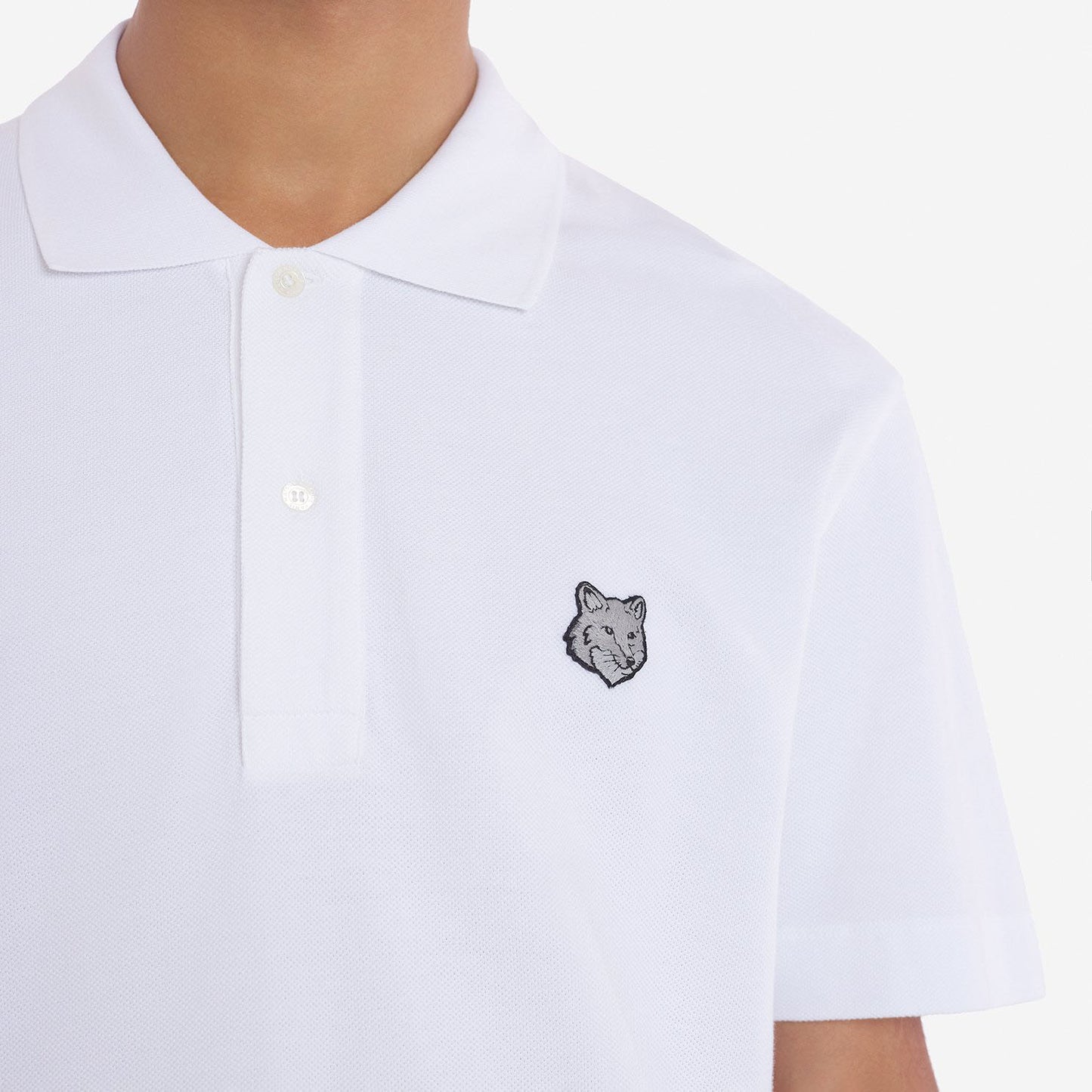 Maison Kitsuné Fox Head Patch Classic Polo Shirt (MM00207KJ7010)