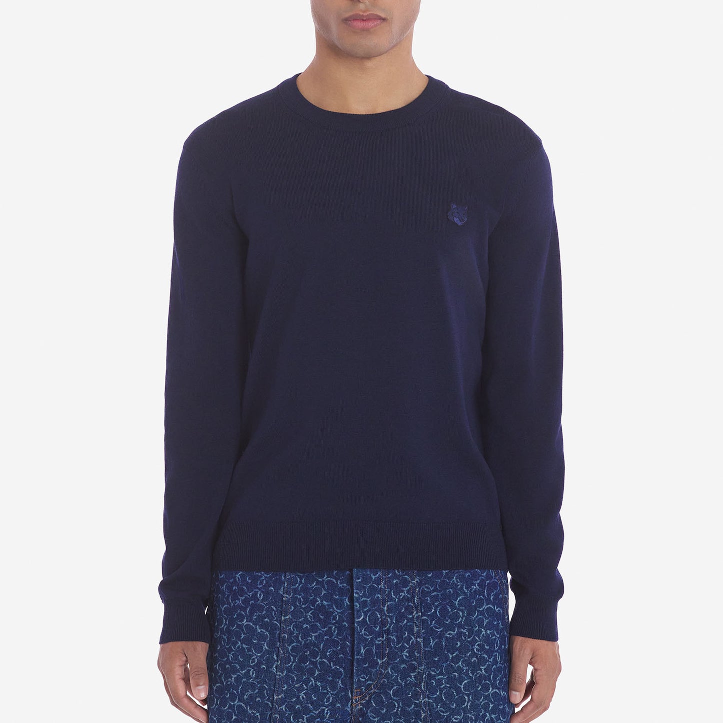 Maison Kitsuné Grey Fox Patch Classic Sweater (MM00815KT1036)