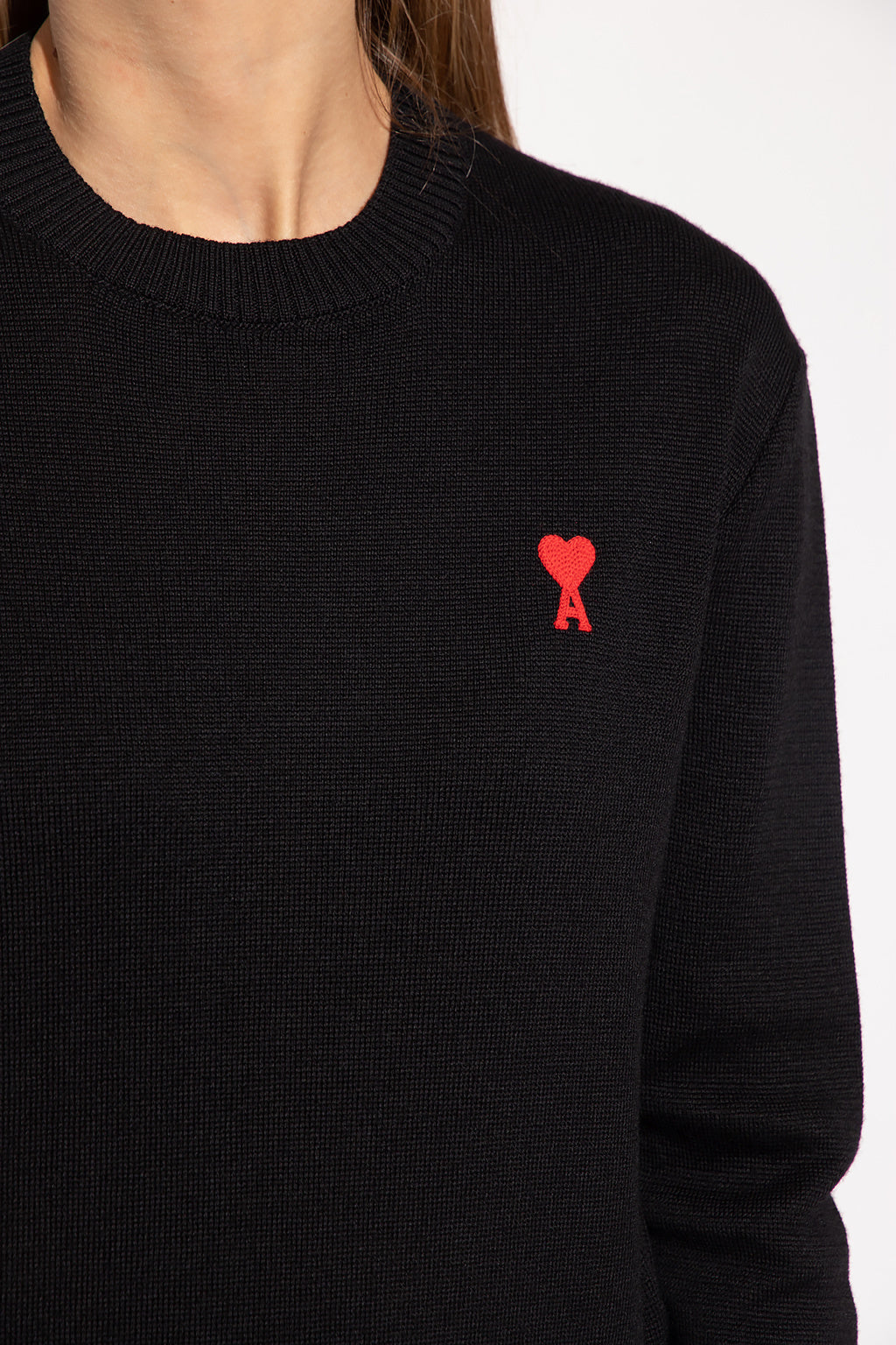 AMI Small Heart Logo Crewneck Sweater (FKS001.001)