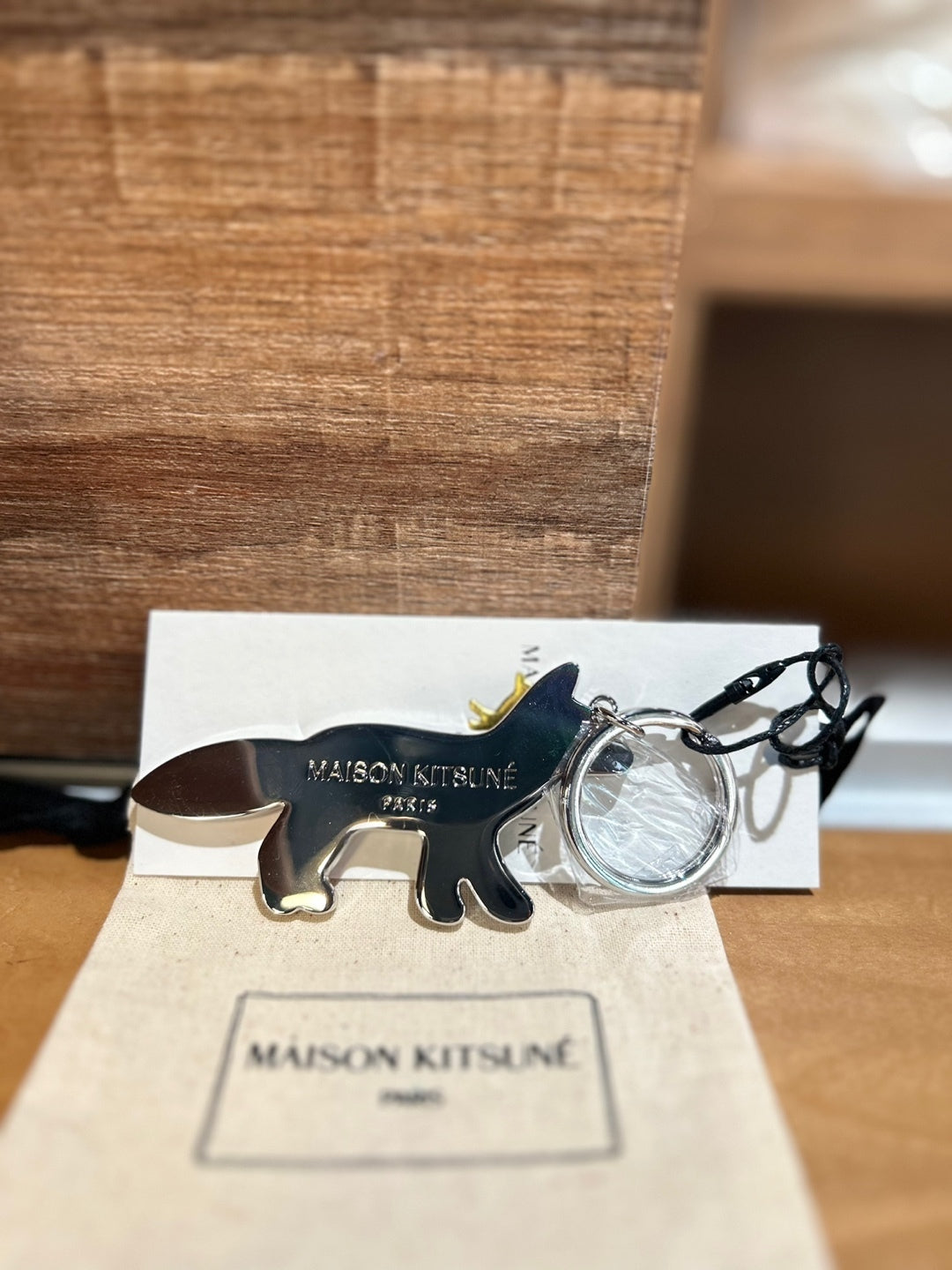 Maison Kitsuné Tricolor Fox Keyring (AU06500AM1002)