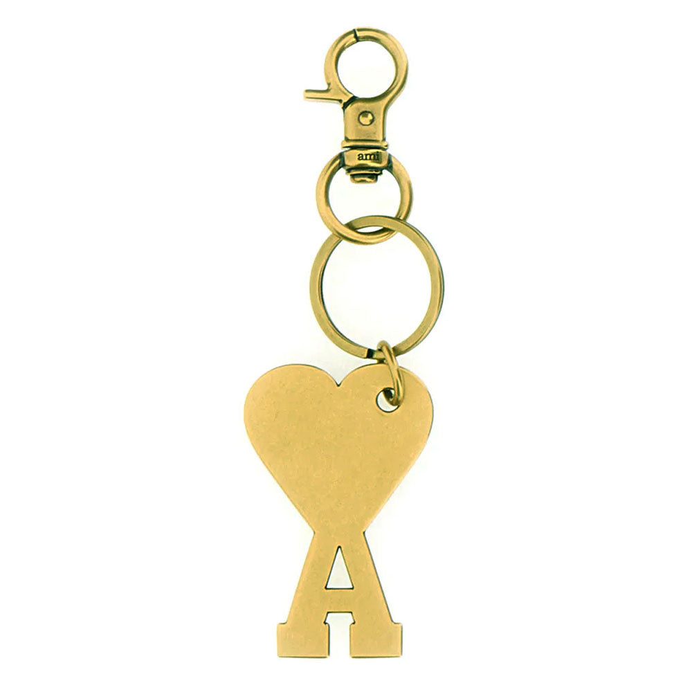 AMI PARIS Gold Brass Ami de Coeur Keyring (UKR906.369)