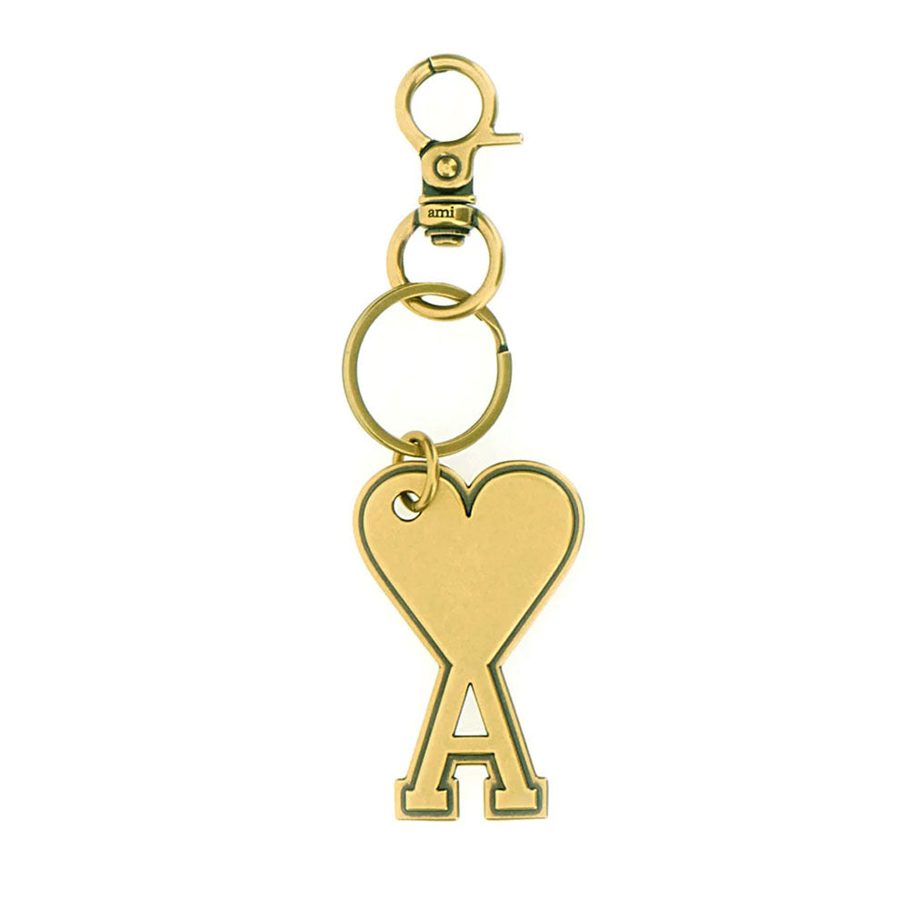 AMI PARIS Gold Brass Ami de Coeur Keyring (UKR906.369)