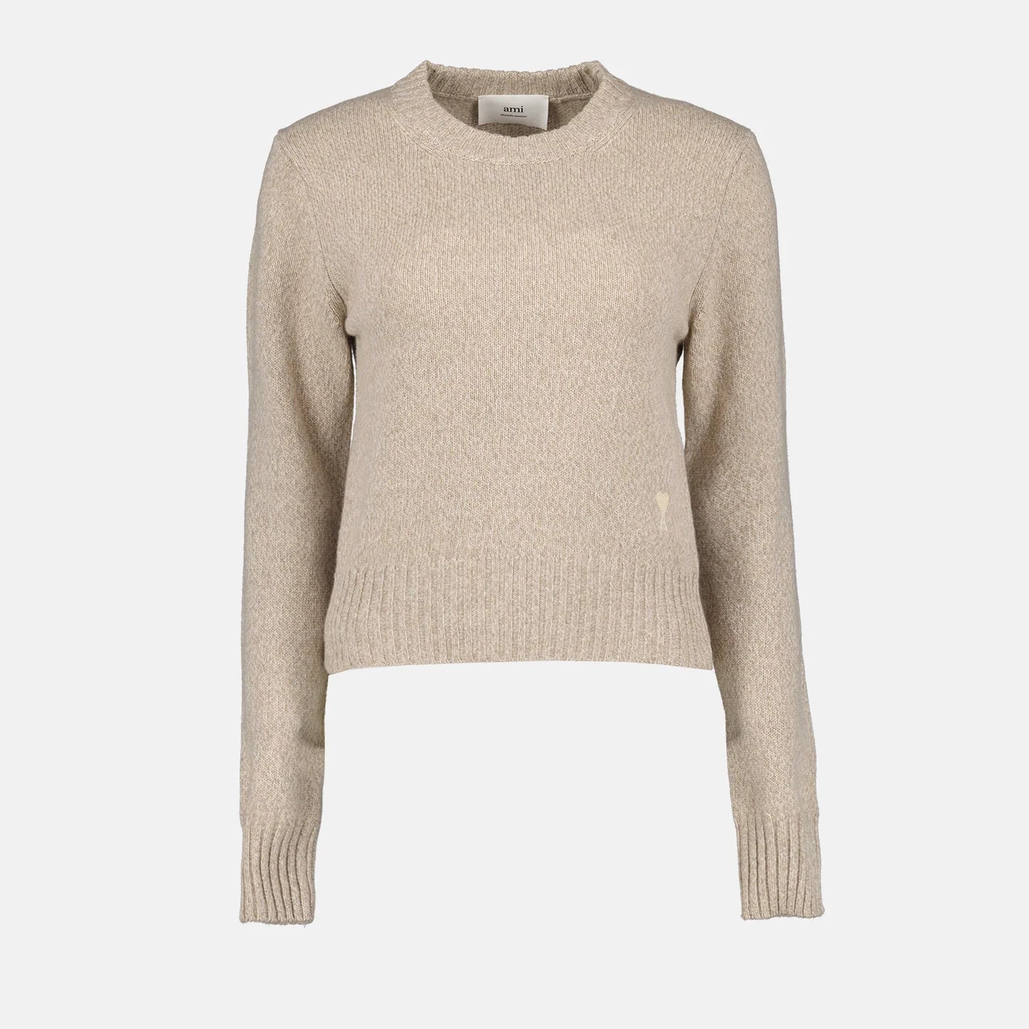 AMI Tonal Heart Logo Cashmere Knit Sweater (FKS127.005)