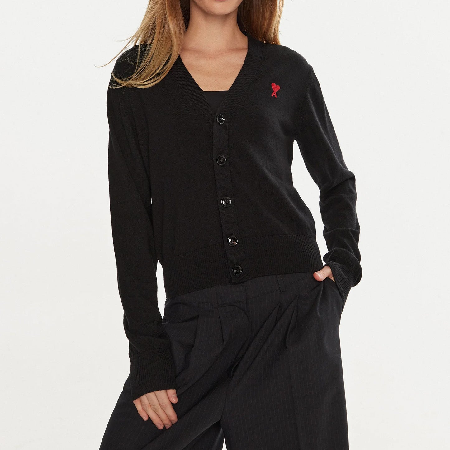 AMI Red Ami de Cœur Cardigan (BFFKC111.KN0025)