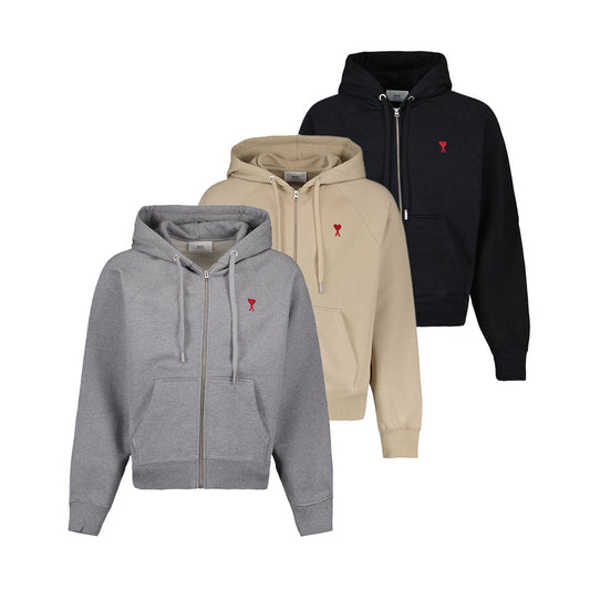 AMI Small Heart Zipped Hoodie (USW415.747)