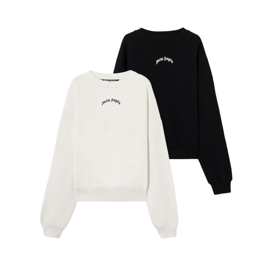 Palm Angels Back Curved Logo Loose Crew PMBA08JS26FLE004
