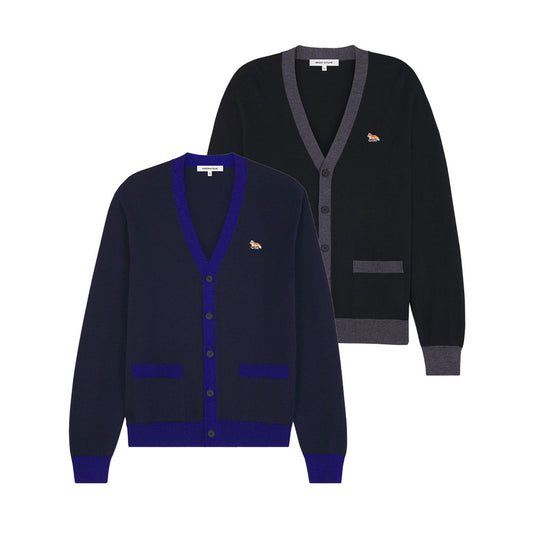 Maison Kitsuné Contrast Trim Fox Head Cardigan (MM00505KT1036)