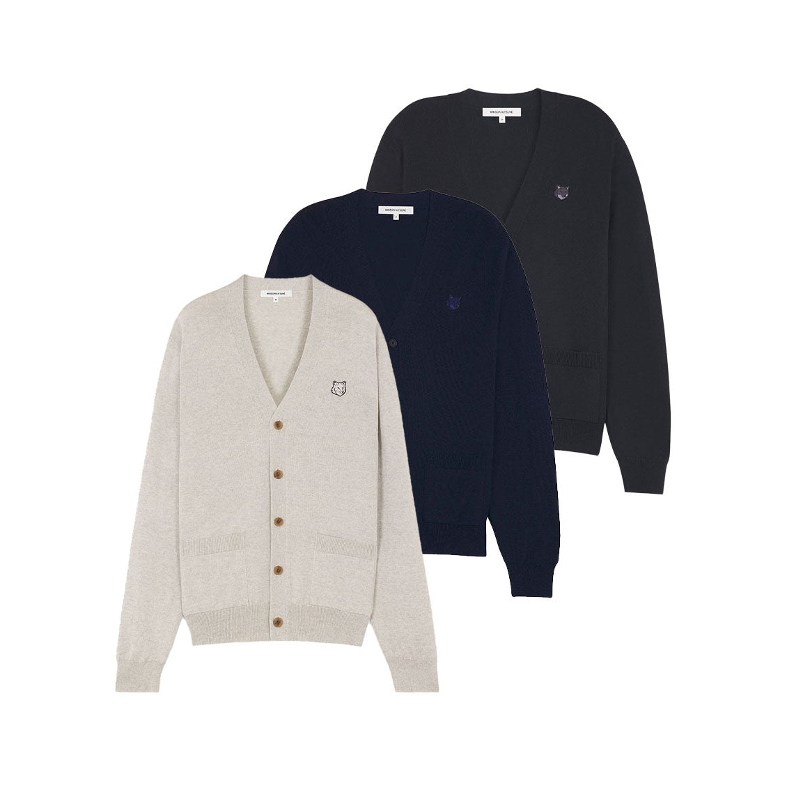 Maison Kitsuné Bold Fox Head Patch Regular Cardigan (MM00509KT1036)