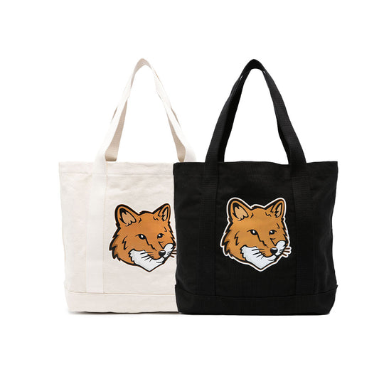 Maison Kitsuné Fox Head Patch Canvas Tote Bag (LW05101WW0050)