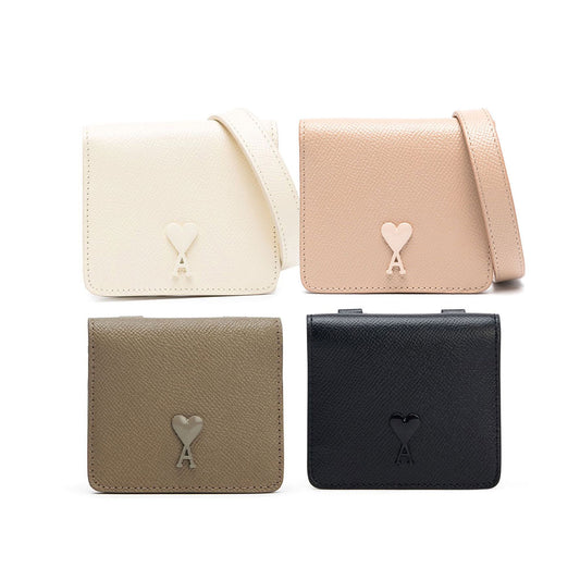 AMI Paris Heart-A Mini Wallet with Strap (USL101.AL0036)