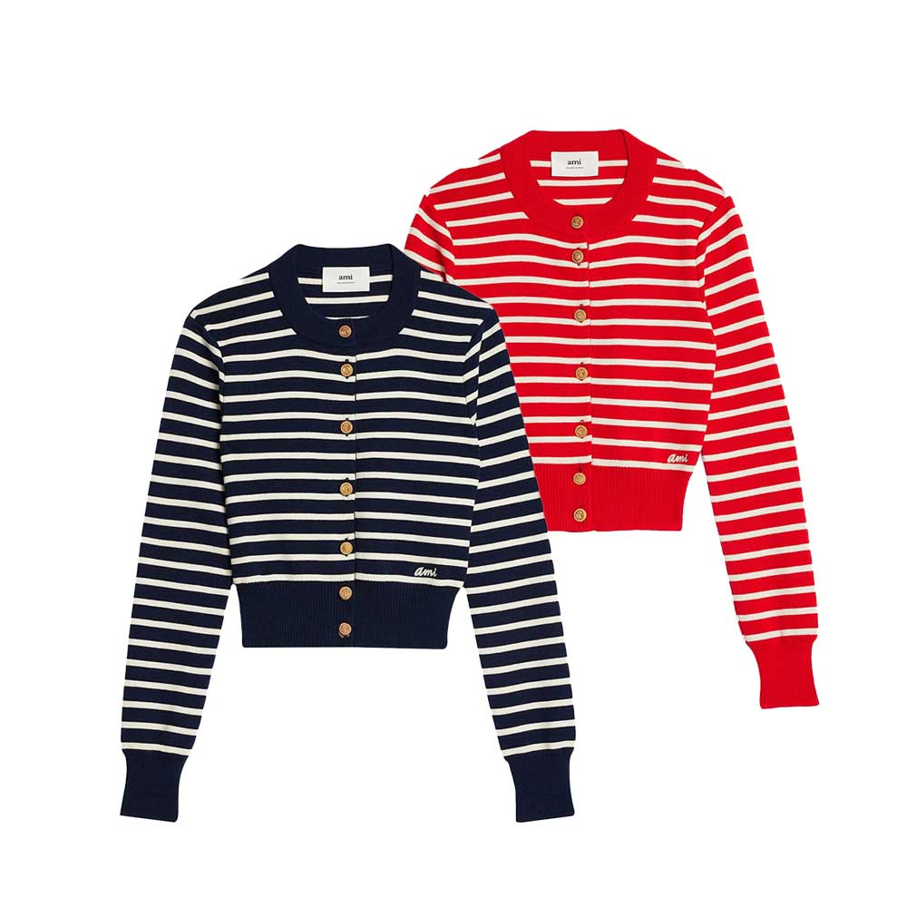 Ami de Coeur Striped Wool Cardigan (FKC011.KN0003)