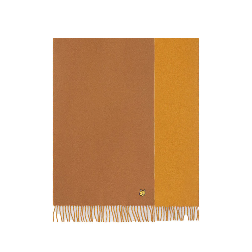 Maison Kitsuné Wool Scarf Mustard Two-Tone (LW06201WA0018)
