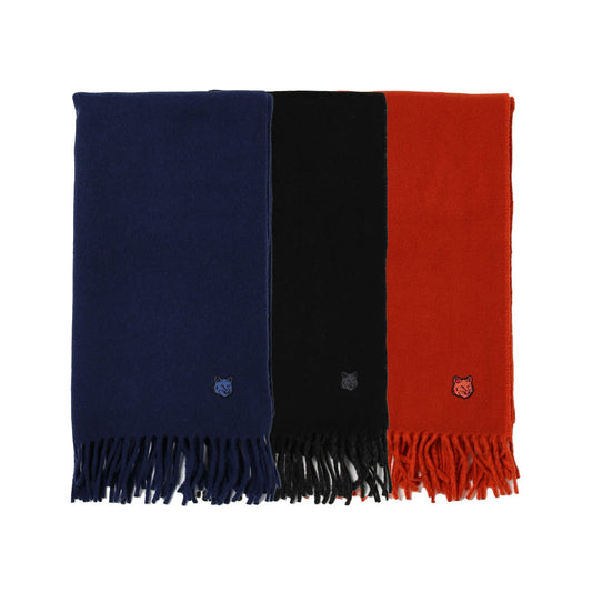 Maison Kitsuné Wool Scarf Navy (LM06201WA0018)