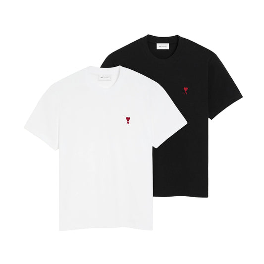 AMI Paris Red Ami de Coeur T-Shirt BFUTS035.724 Navy