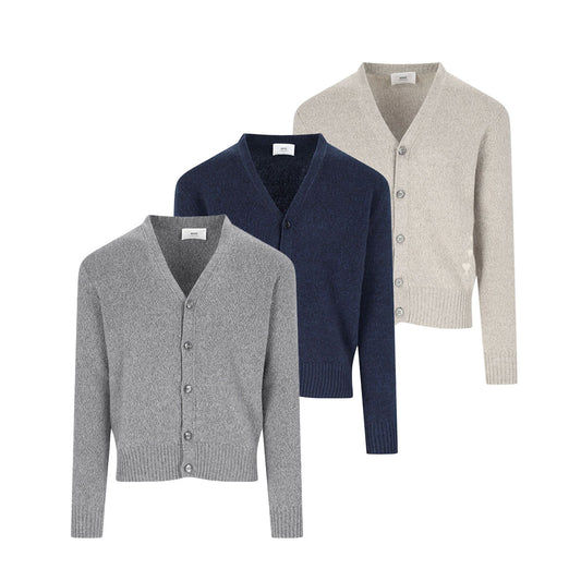 AMI Tonal Heart Logo Cardigan (HKC127.005)