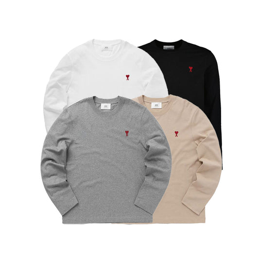 AMI Small Heart Long Sleeve T-Shirt (UTS205.726)